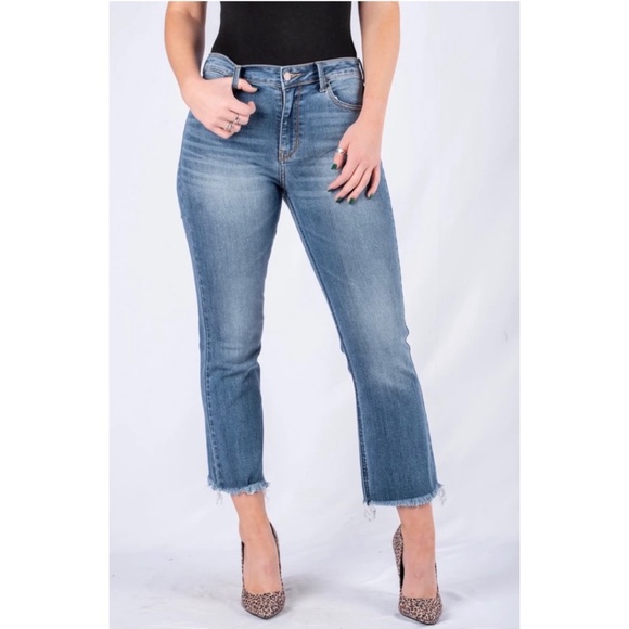 Disclosed Mid Rise Boot Cut Fray Jeans - Picture 1 of 7